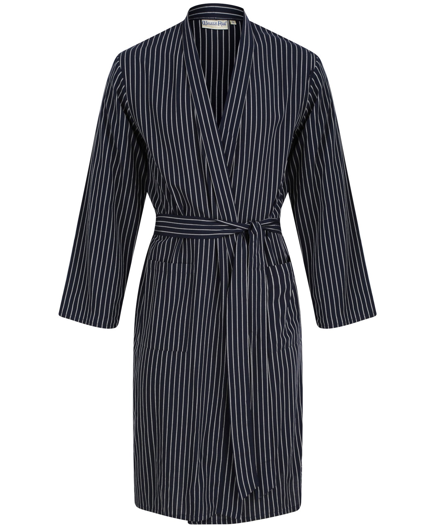 Mens Contare Grey Blue Stripe Cotton Light Weight Dressing Gown Robe